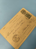 Ancienne carte postale Belgique XIXe, timbres oblitérés, philatélie rare