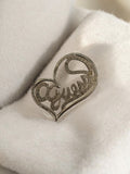 Pendentif Guess vintage cœur strass, bijou fantaisie rétro ancien