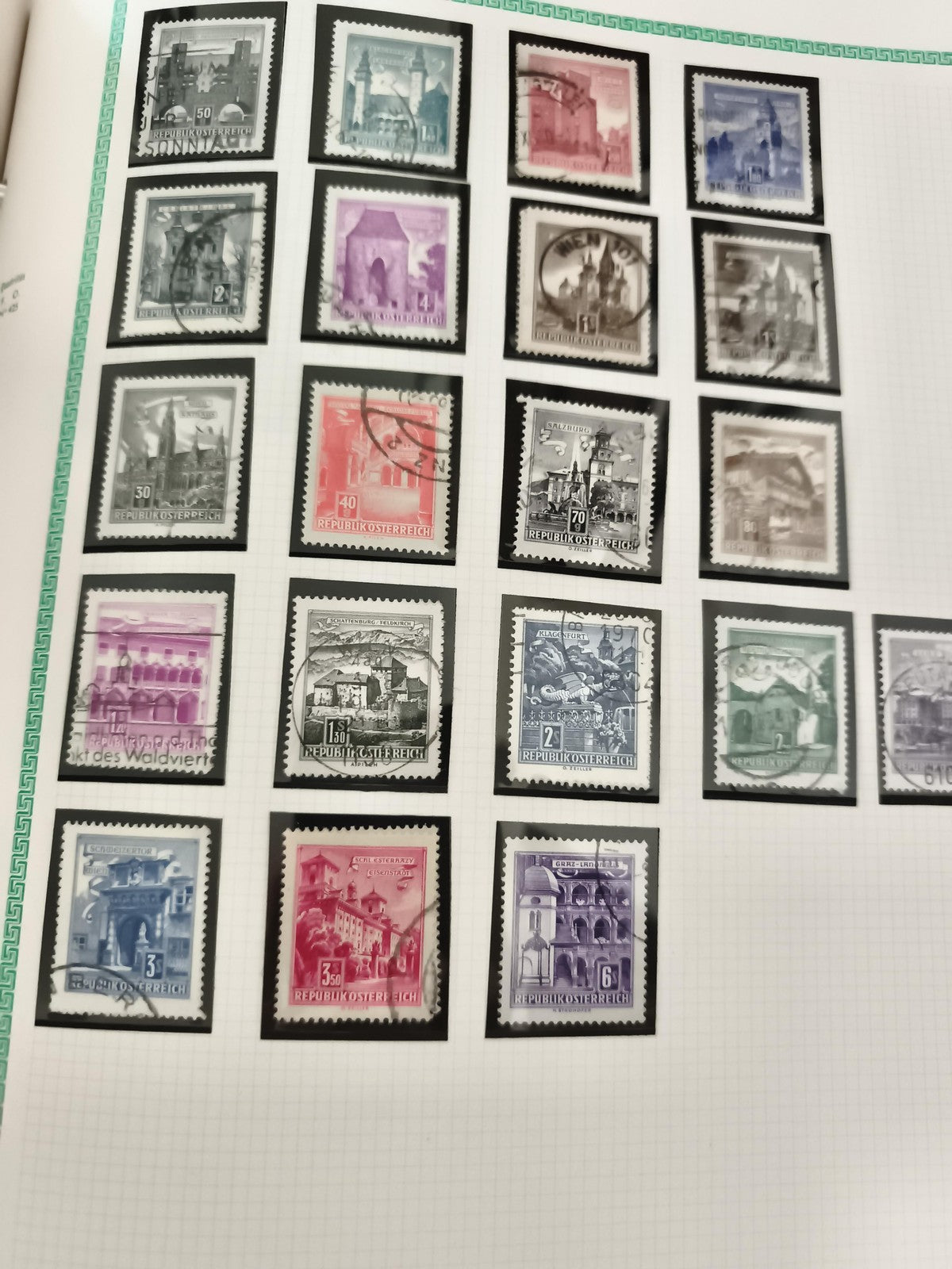 Timbres Autriche paysages monuments lot 18 oblitérés philatélie