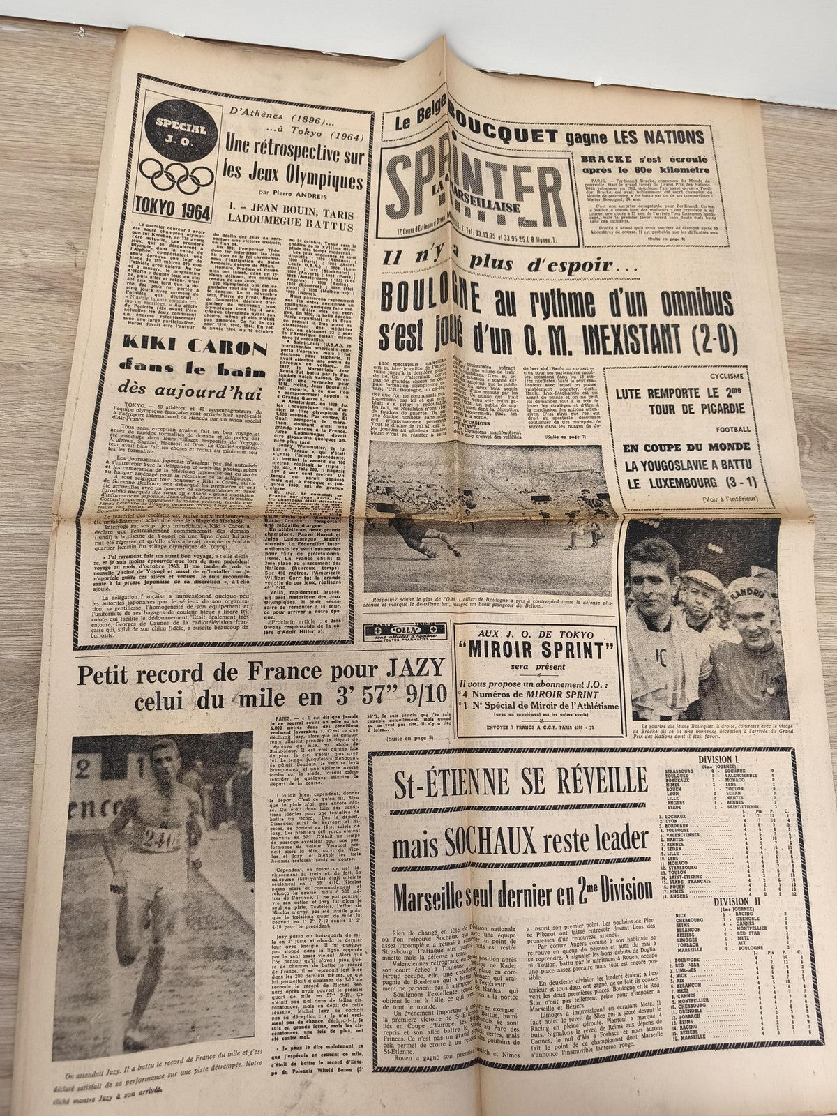 Ancien journal football OM Olympique de Marseille rétro années 1960 Jeux Olympiq