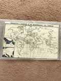 Carte du monde philatélie support timbres papier instruction française