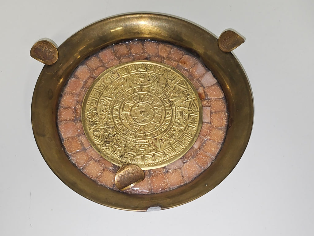 Ancien cendrier vintage en bronze ou laiton signé Ancienne petit format collecti