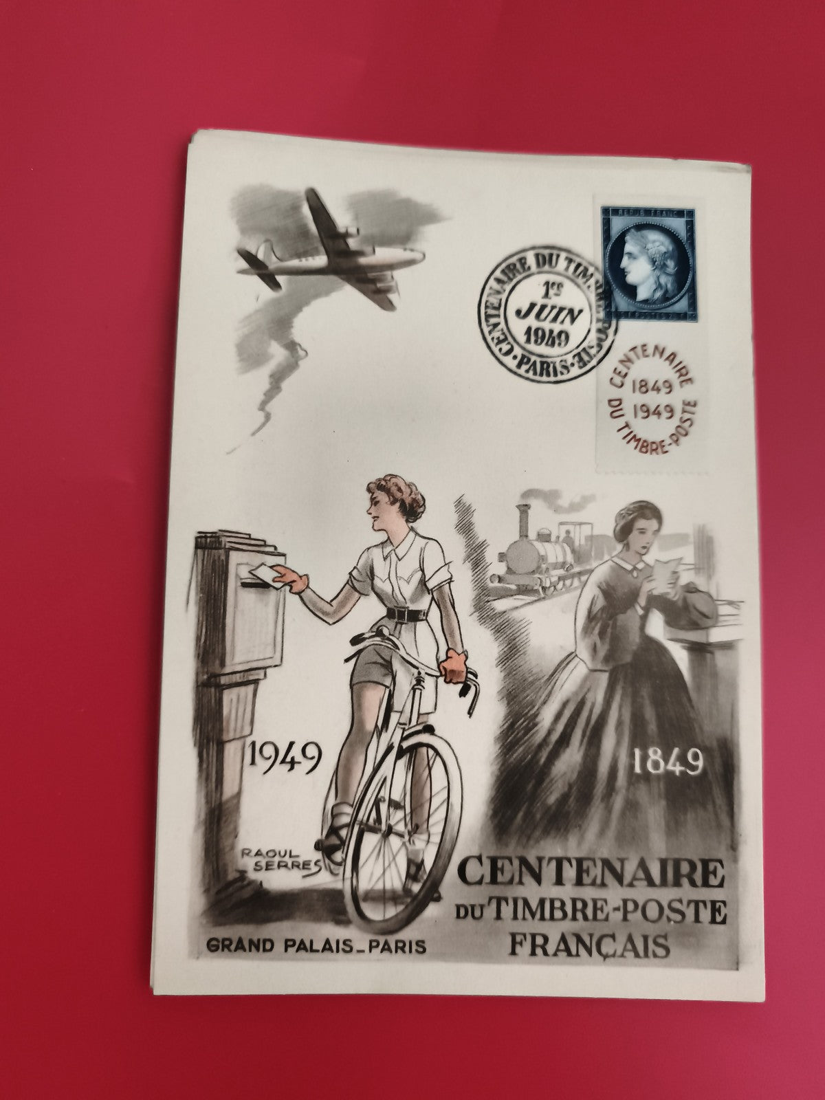 Carte premier jour Centenaire timbre-poste français 1949 Grand Palais Paris
