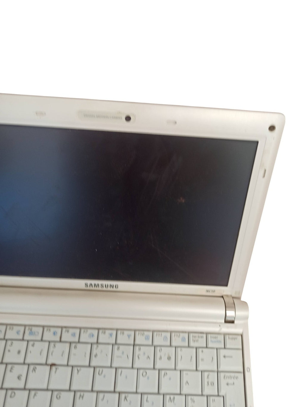 Mini PC portable Samsung NC10 vintage blanc Windows XP à réparer netbook ancien