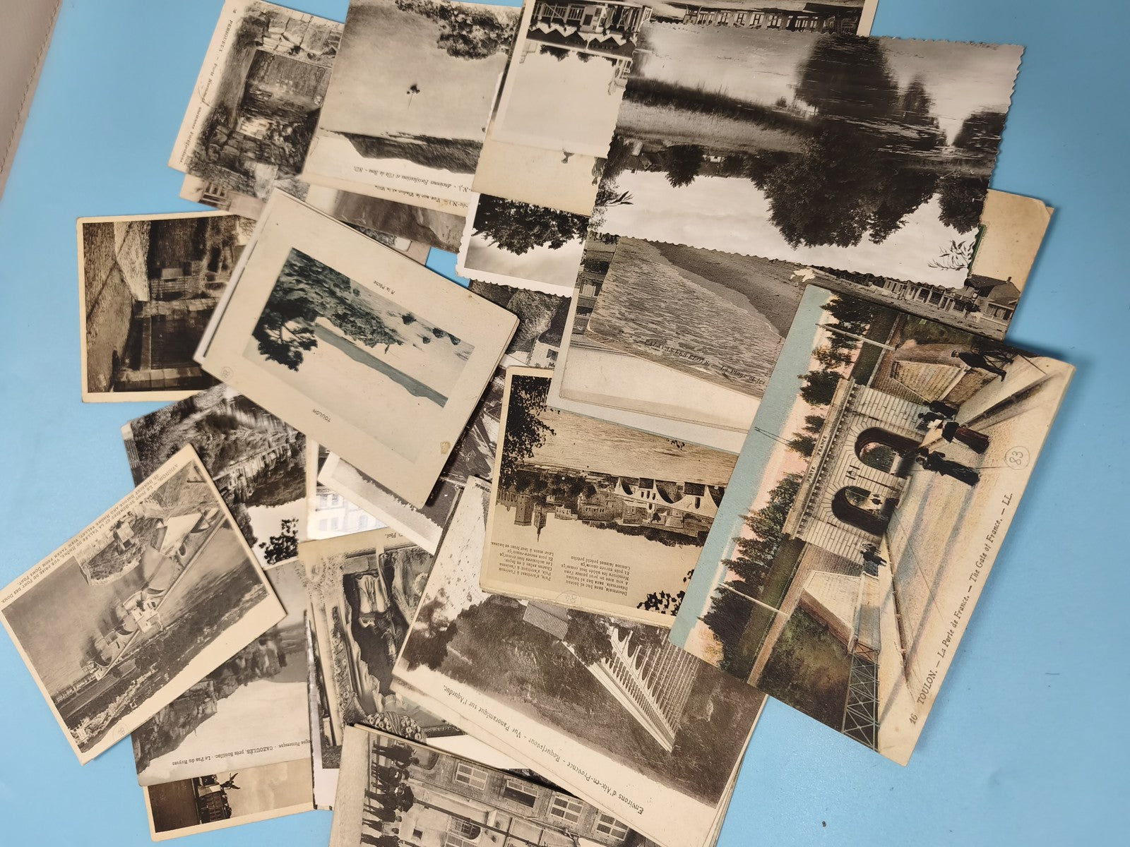 Lot cartes postales anciennes CPA vrac lieux divers, paysages, noir & blanc (Ref