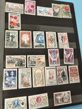 Lot anciens timbres oblitérés France thématiques fleurs histoire collection