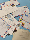 Lot anciennes enveloppes timbrées oblitérées philatélie vintage air mail (Ref 1)