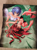 Poster vintage manga anime, illustration deux personnages, couleurs vives