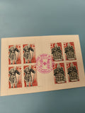 Ancienne enveloppe timbre Croix Rouge oblitérée, France, motifs provençaux