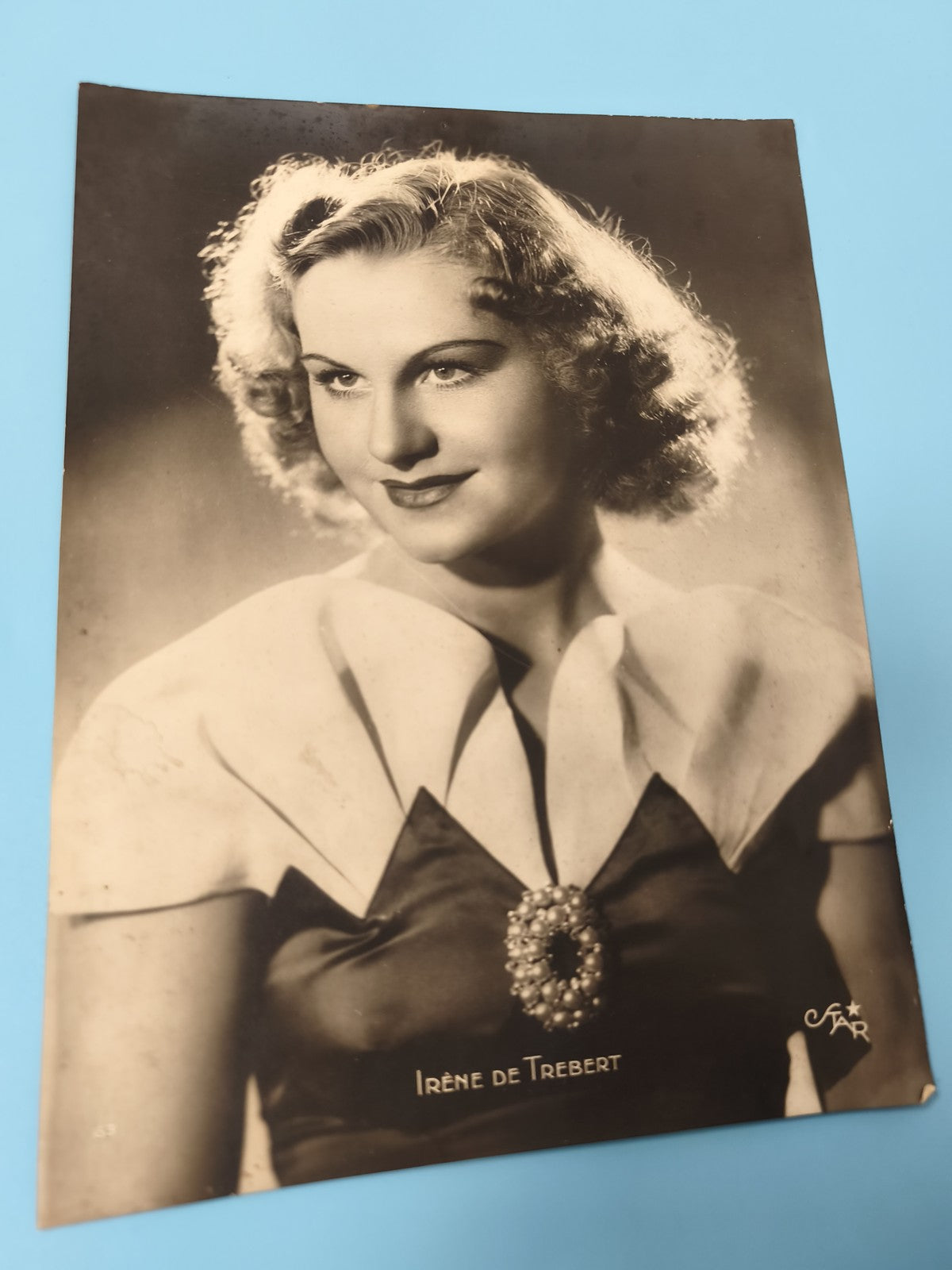 Ancienne photo portrait Irène de Trébert vintage star cinéma français