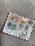 Lettre aérienne Salvador 1954 timbres commémoratifs oblitérés philatélie