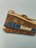 Pin's vintage mairie Marseille tramway bleu, collection transport ancien