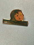 Pin's vintage Maison de la Literie mascotte bonnet bleu collection publicitaire