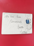 Enveloppe philatélie timbrée manuscrite, destination Genève Suisse, cachets visi
