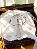 Broche vintage parapluie métal argenté, bijou fantaisie élégant rétro