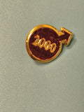 Vintage pin's année 2000 rouge doré, collection rétro, symbole flèche (Ref 6)