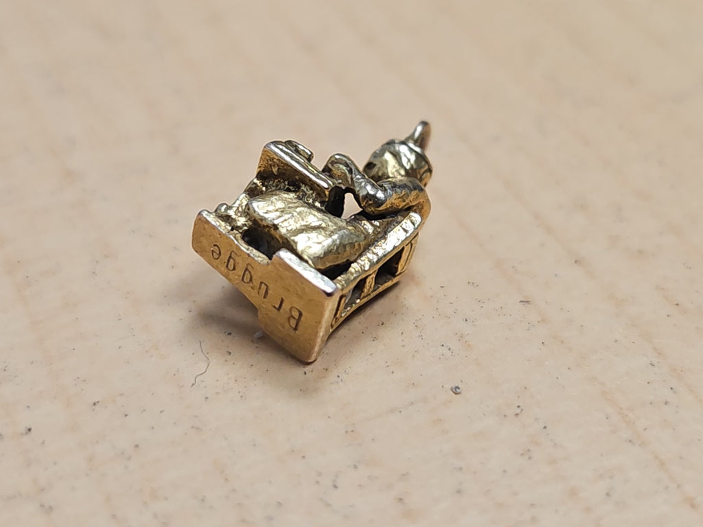 Vintage pendentif Brugge ancien en or 9 carats 3,1g bijou rétro collection
