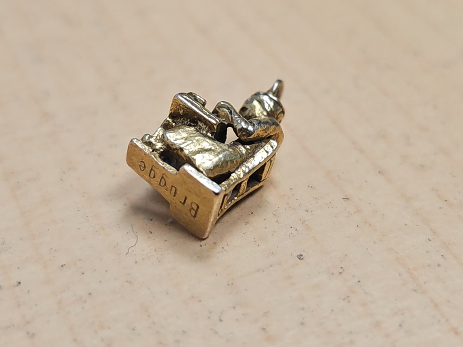Vintage pendentif Brugge ancien en or 9 carats 3,1g bijou rétro collection