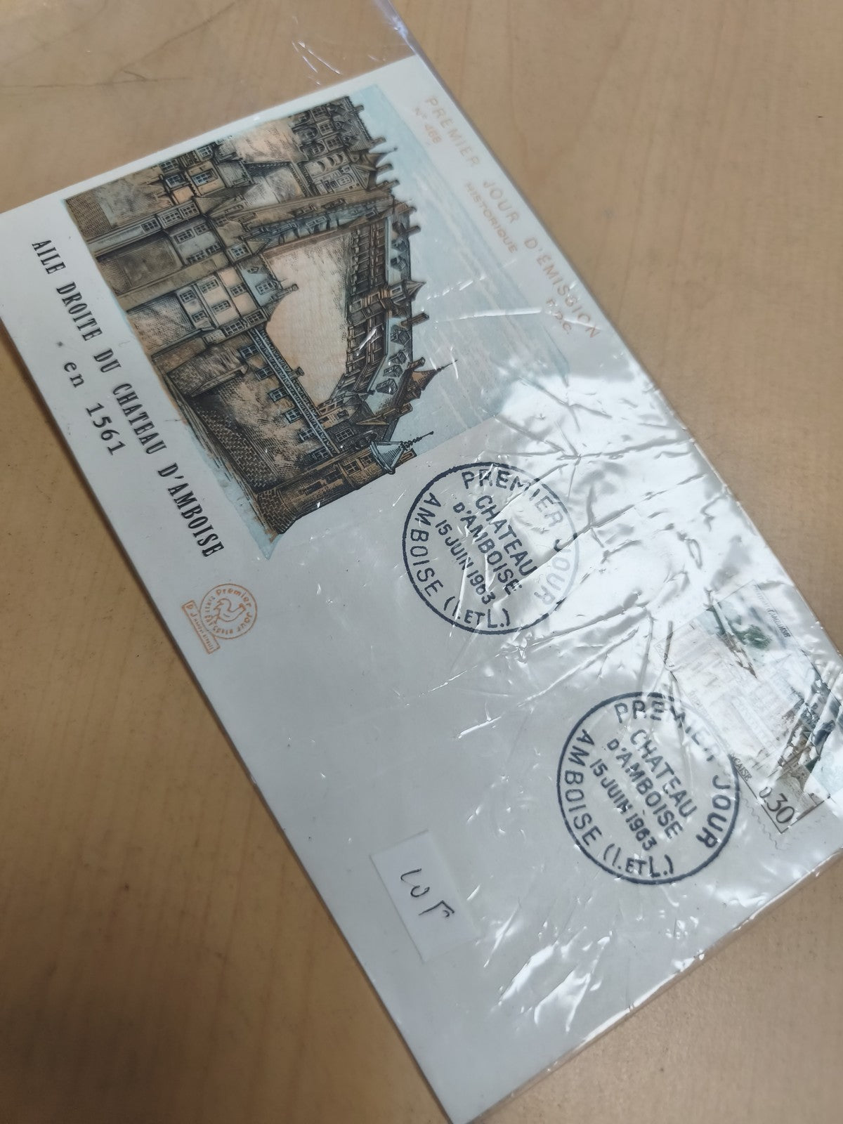 Enveloppe Premier Jour Château d'Amboise 1955 philatélie FDC cachet timbre
