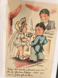 Carte postale ancienne illustrée mariage V. Cousson humour vintage