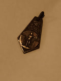 Médaille art déco, pendentif géométrique bronze, figure athlétique