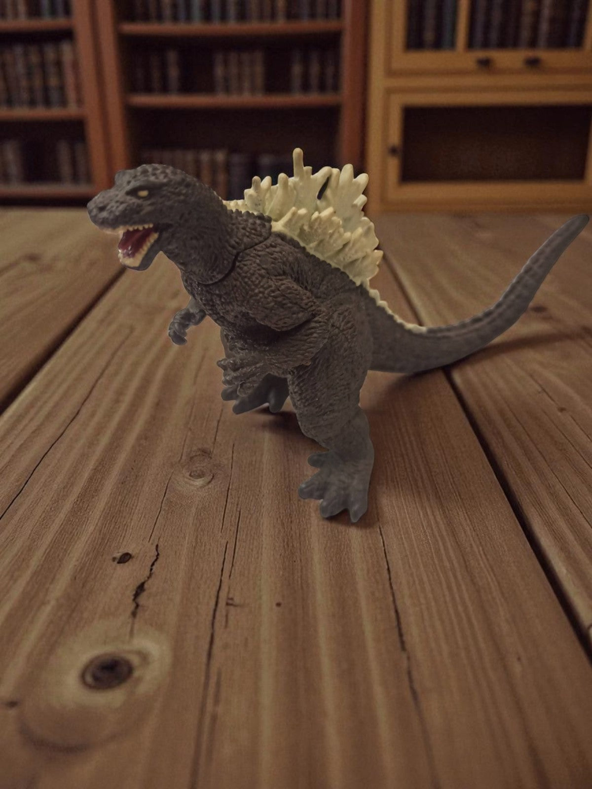 Figurine Godzilla Bandai vintage grise crêtes blanches Kaiju King Series