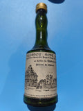 Vintage bouteille Calvados vide verte ancienne France, étiquette château, boucho