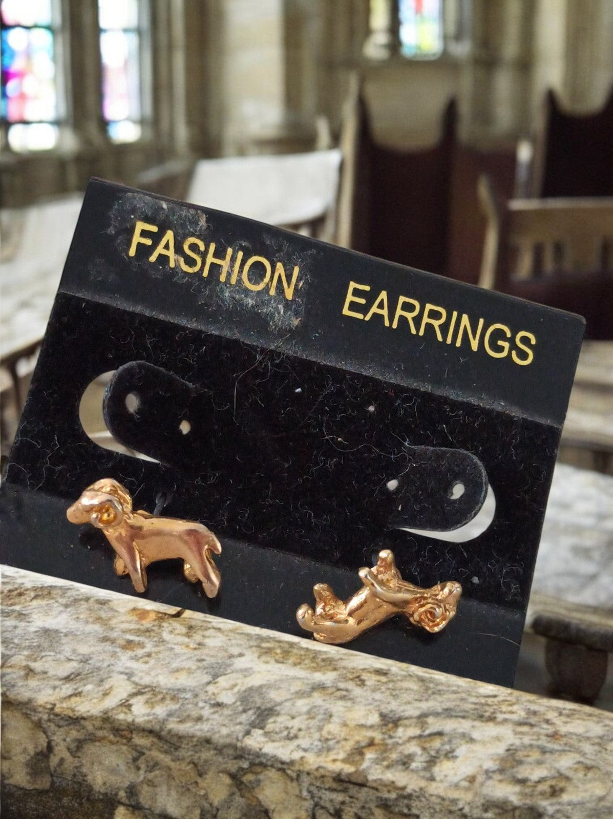 Boucles d’oreilles vintage animaux dorés années 60/70 – rétro mode