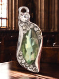 Pendentif fantaisie vintage strass vert clair style rétro bijou femme
