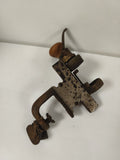 Ancien outil de sertissage métal, poignée bois, vintage, collection outillage