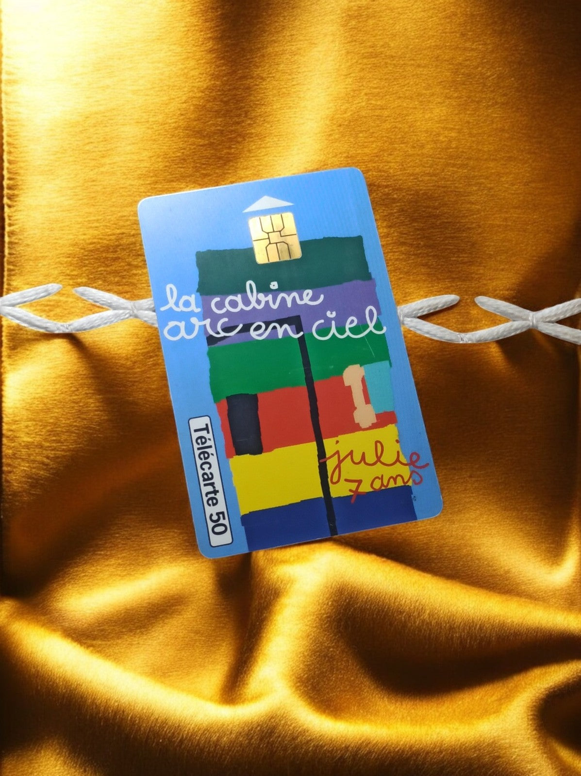 Télécarte 50 unités vintage "la cabine arc en ciel" rare, carte téléphonique col