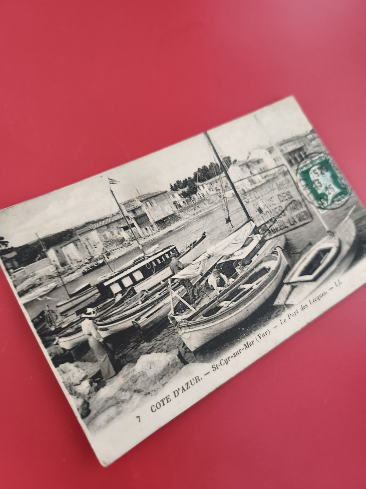 Ancienne carte postale oblitérée St Cyr sur Mer port Les Lecques Côte d?Azur