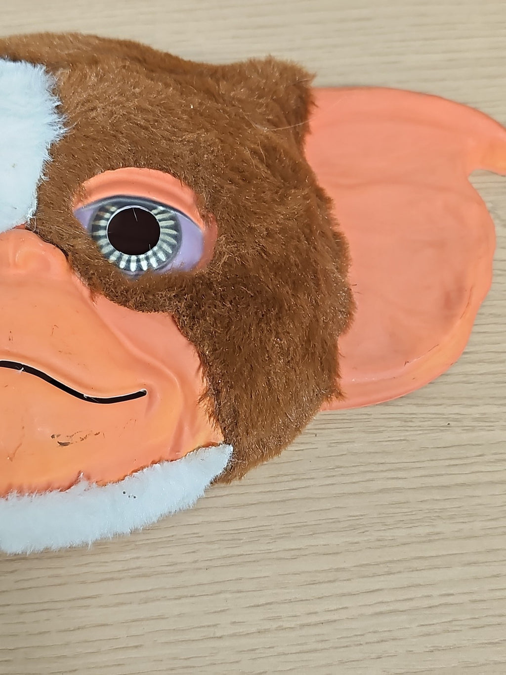 Masque vintage Gremlins Gizmo ancien, accessoire cinéma rétro peluche synthétiqu