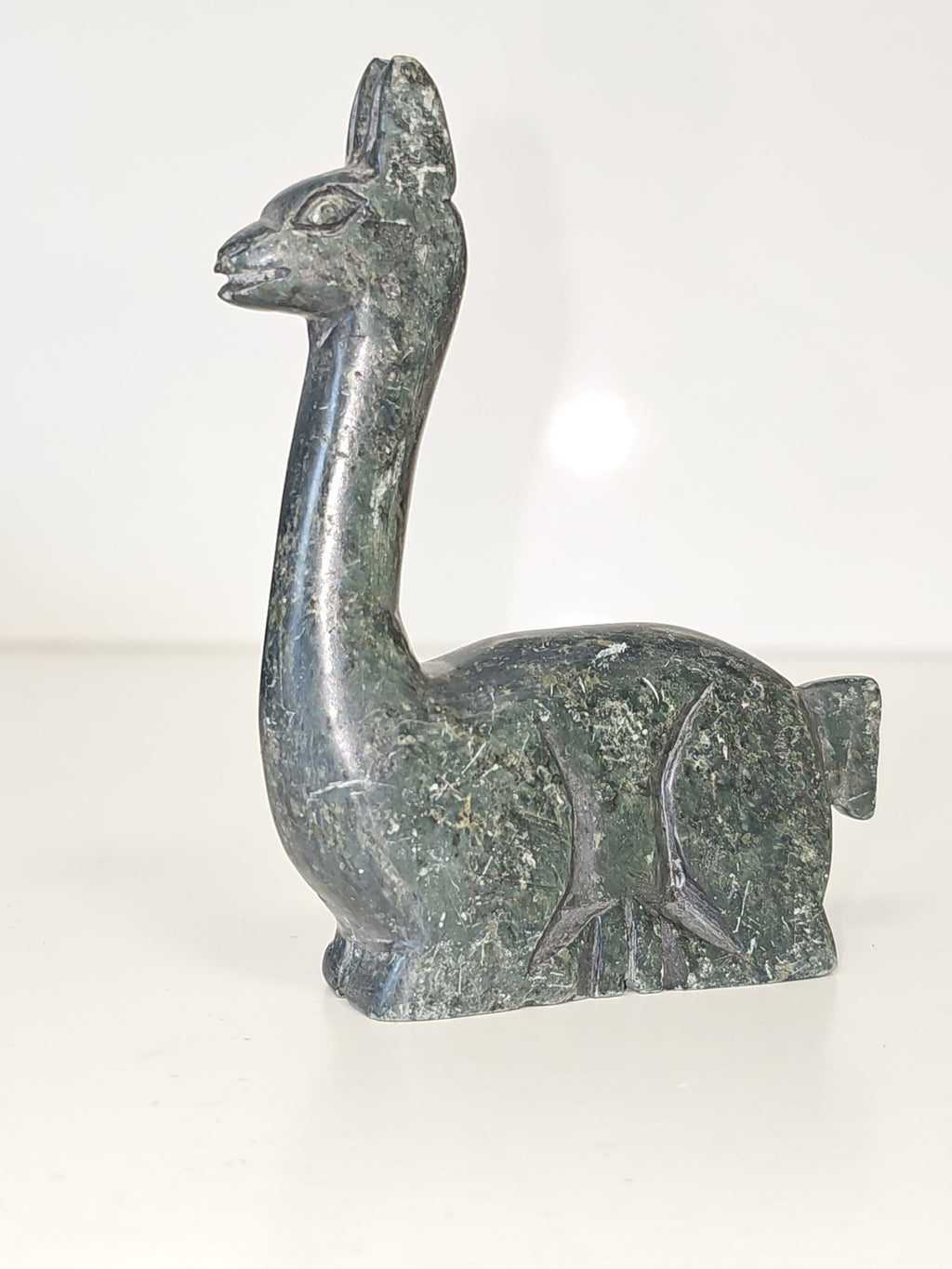 Vintage figurine lama sculptée pierre ancienne objet déco collection rétro anima