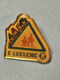 Vintage pin's E.Leclerc enfants signalisation jaune vert collection rétro