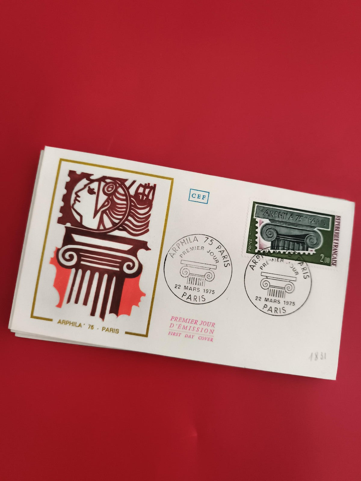 Lettre FDC Arphila 75 Paris 1975 timbre 2F Marianne philatélie (Ref 1)