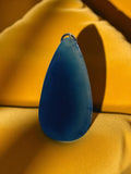 Pendentif vintage agate naturelle bleue goutte, bijou ancien unique