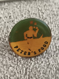 Pin's vintage Peter's Food, logo silhouette orange, badge rétro (Ref 10)