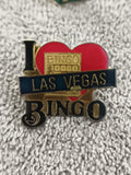 Pin's vintage I Love Las Vegas Bingo, finition dorée, jeu casino (Ref 4)