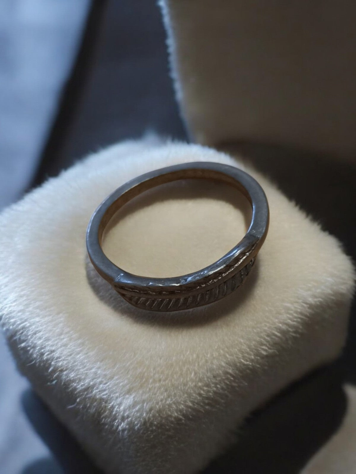 Bague vintage rétro fantaisie taille 54, anneau motif gravé, bijou ancien
