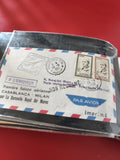 Ancienne enveloppe oblitérée 1961 Casablanca Milan Air Mail timbres Maroc philat
