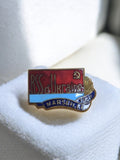 Broche RSS d'Ukraine Marseille 1959 émail USSR vintage soviétique badge