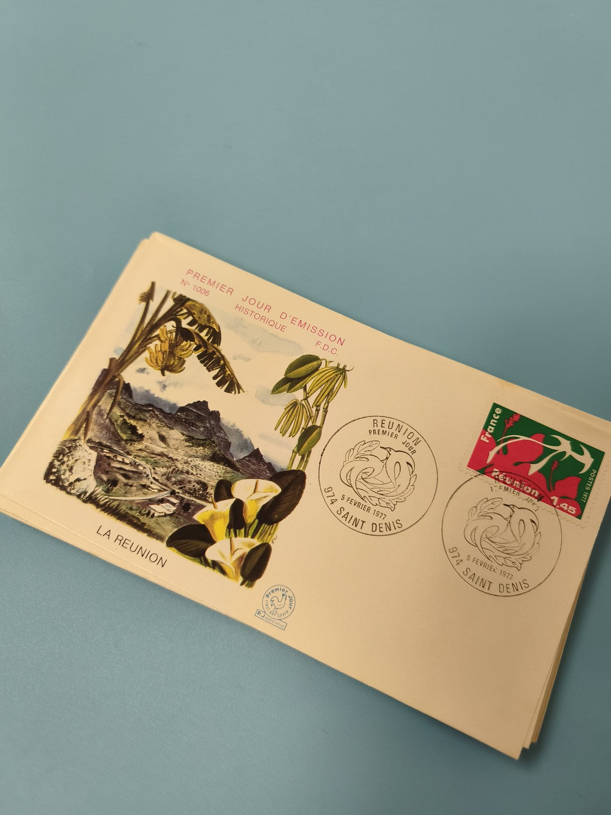 Enveloppe premier jour d?émission FDC La Réunion illustration fleurs (Ref 11)