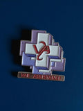 Pin's ancien VAR ASSISTANCE croix émaillée rétro années 80 90 publicité