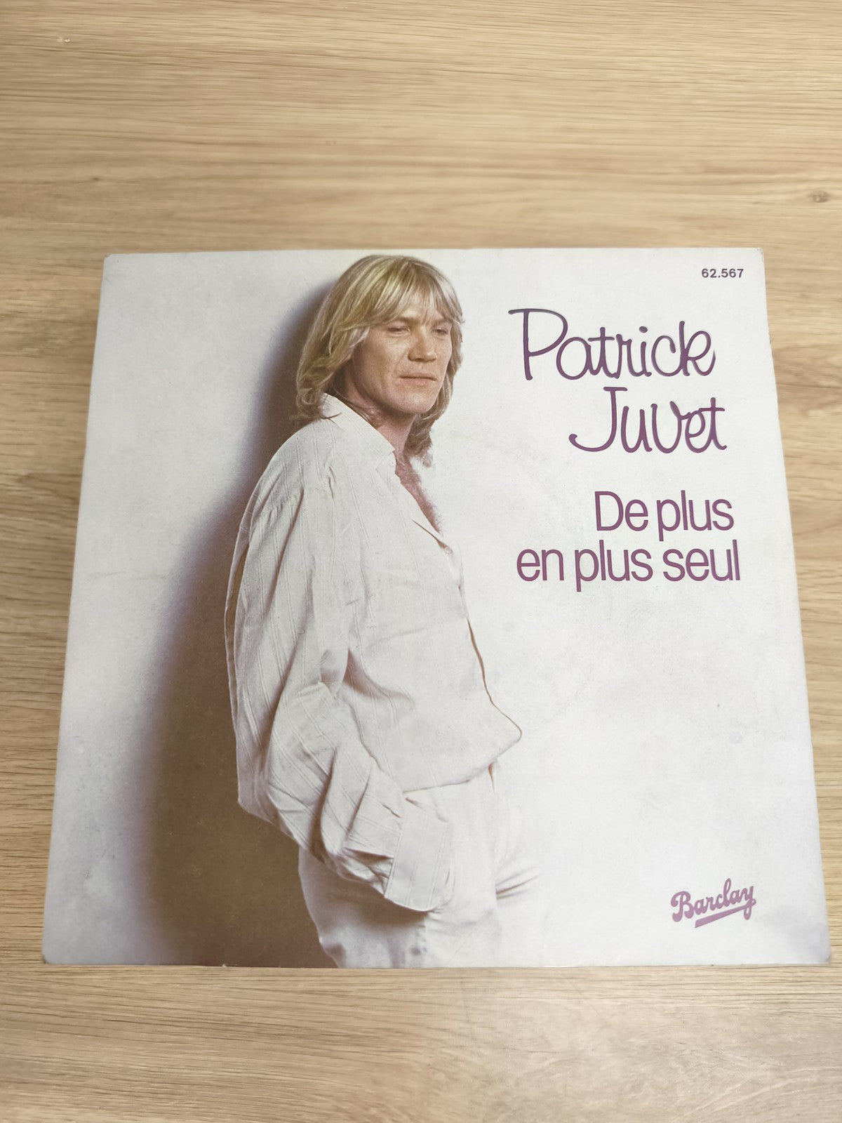 Vinyle 45 tours Patrick Juvet De plus en plus seul Barclay pochette photo couleu