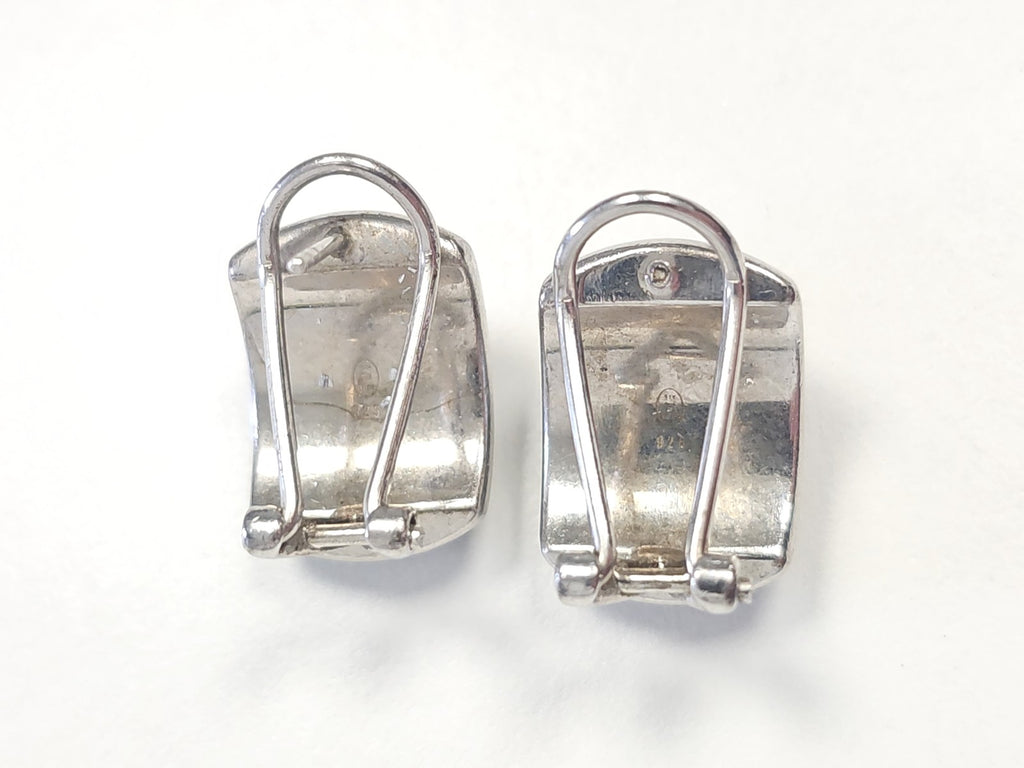 Paire de boucles d?oreilles anciennes en argent, vintage, 15.9g, bijou rétro col