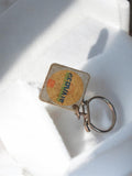 Porte-clés publicitaire ancien SIEMENS vintage carré, rétro, rare occasion