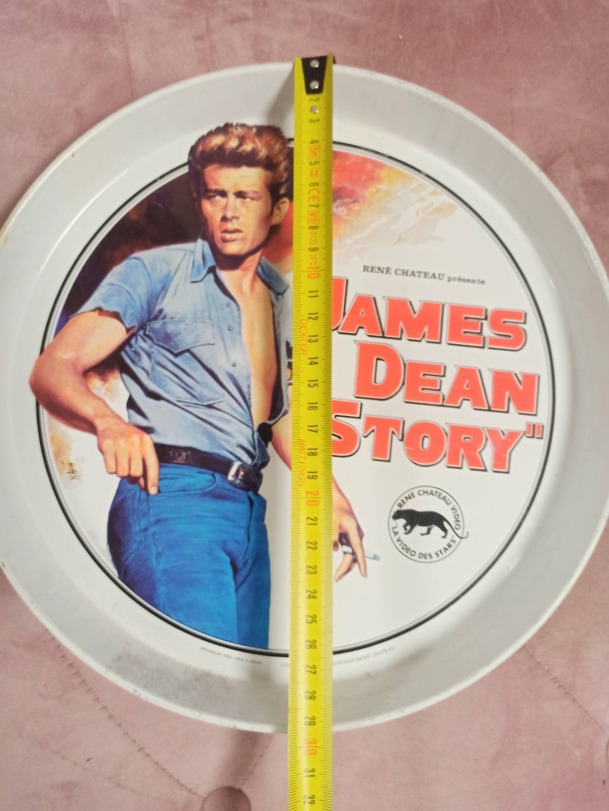 Plateau vintage James Dean René Château Pop Art cinéma années 80 déco