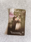 Carte postale Bonne Fête CPA couple romantique colorisée début XXe DIX Paris