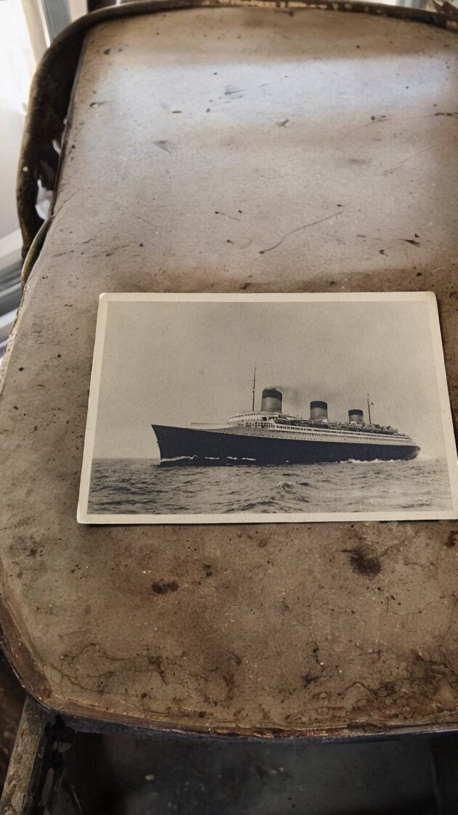 Carte postale ancienne paquebot transatlantique – photo maritime vintage navire